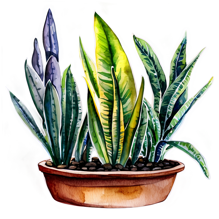 Watercolor Snake Plant Png 24 PNG image