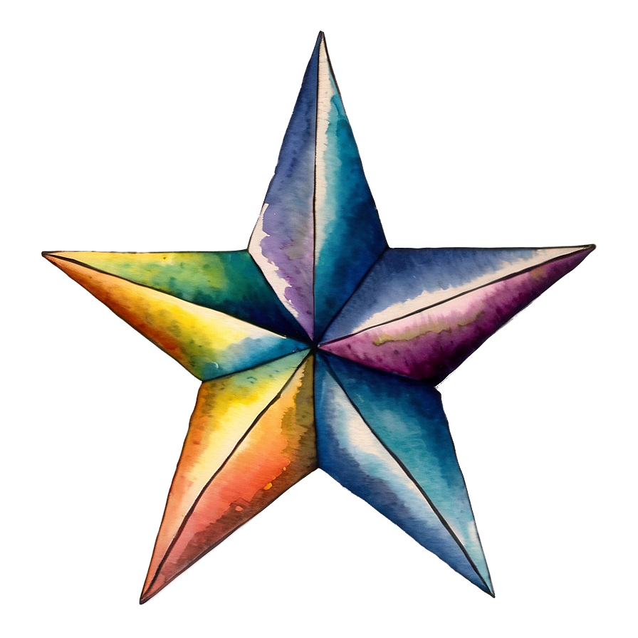 Watercolor Star Tattoo Png 26 PNG image