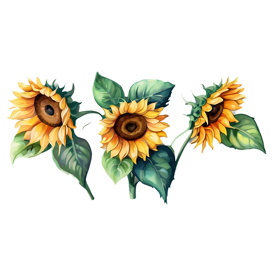 Watercolor Sunflower Illustration Png Yrl34 PNG image