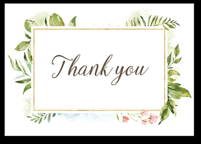 Watercolor Thank You Card Design PNG image