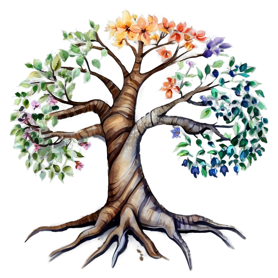 Watercolor Tree Of Life Painting Png Scf9 PNG image