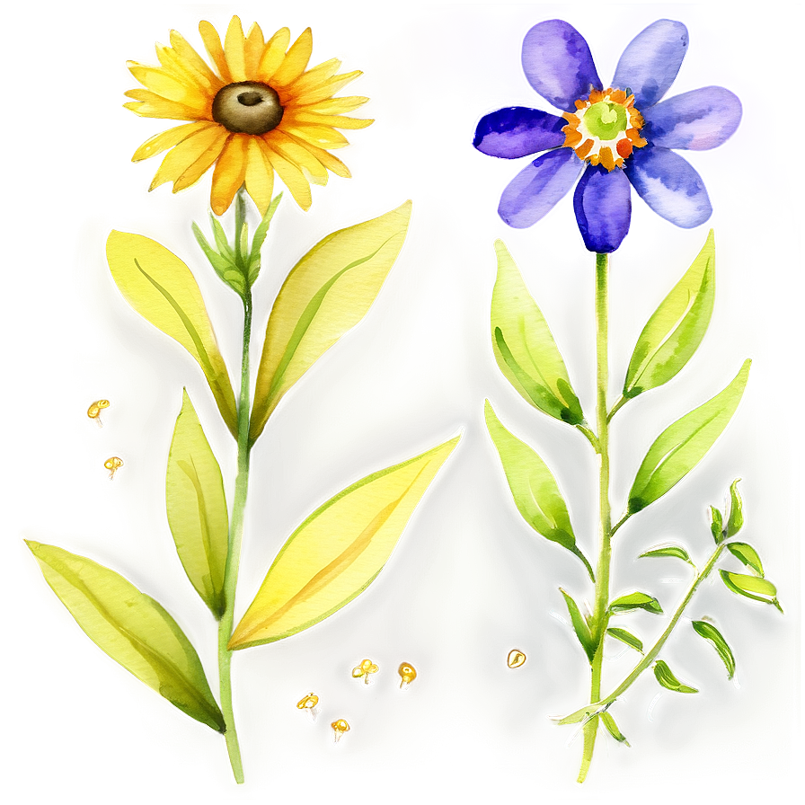 Watercolor Wildflowers Clipart Png Awx PNG image