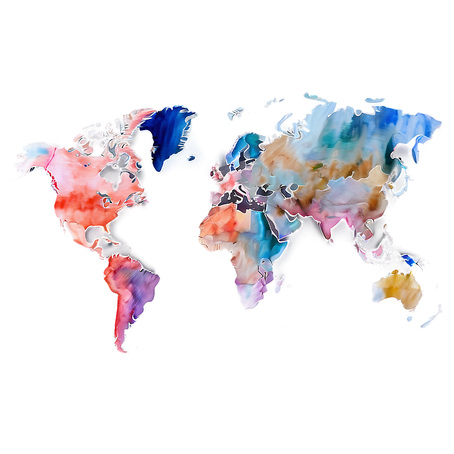 Watercolor World Map Png Txq14 PNG image
