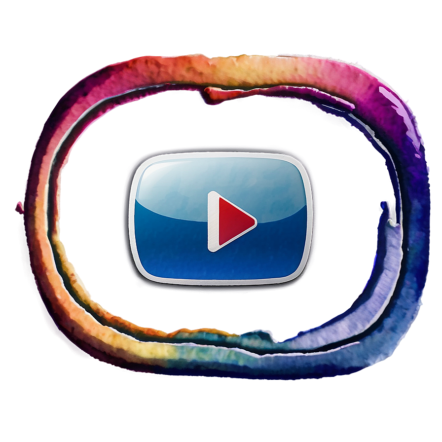 Watercolor Youtube Logo Art Png Jfr PNG image