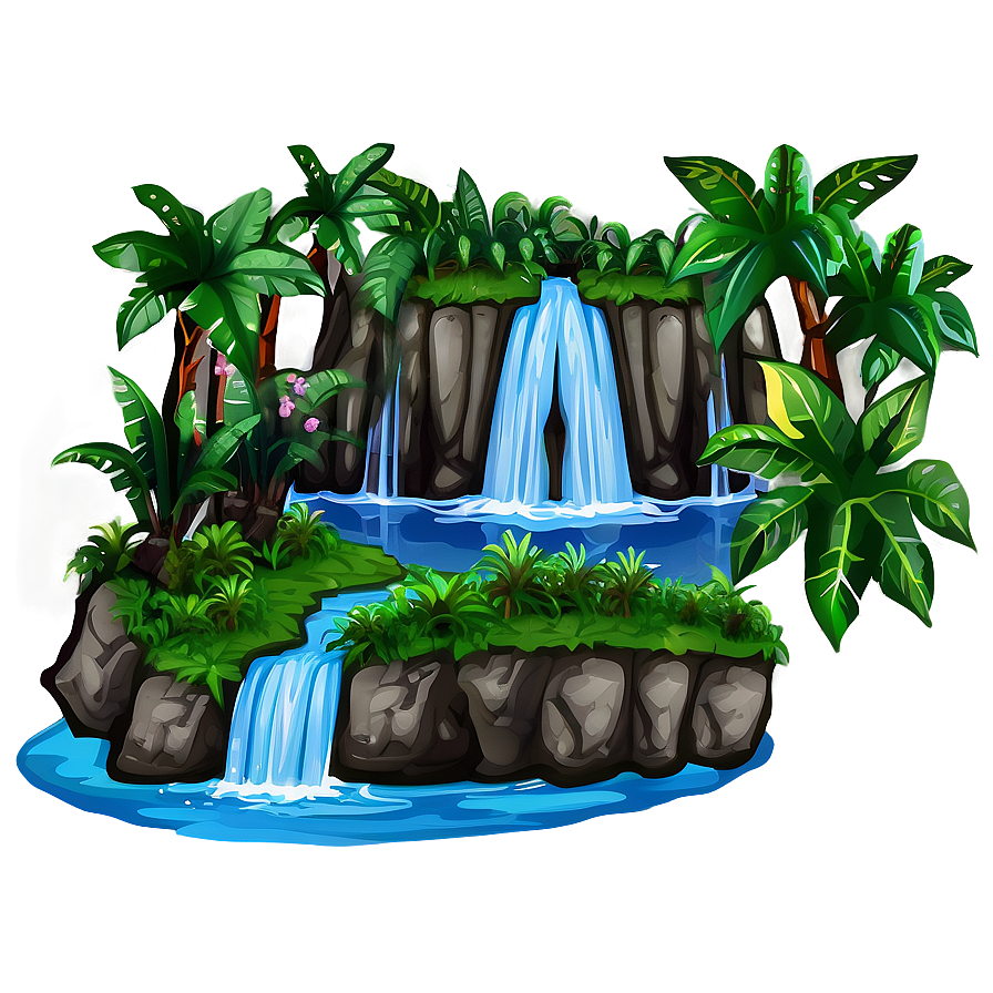 Waterfall In Deep Forest Png Uuq51 PNG image