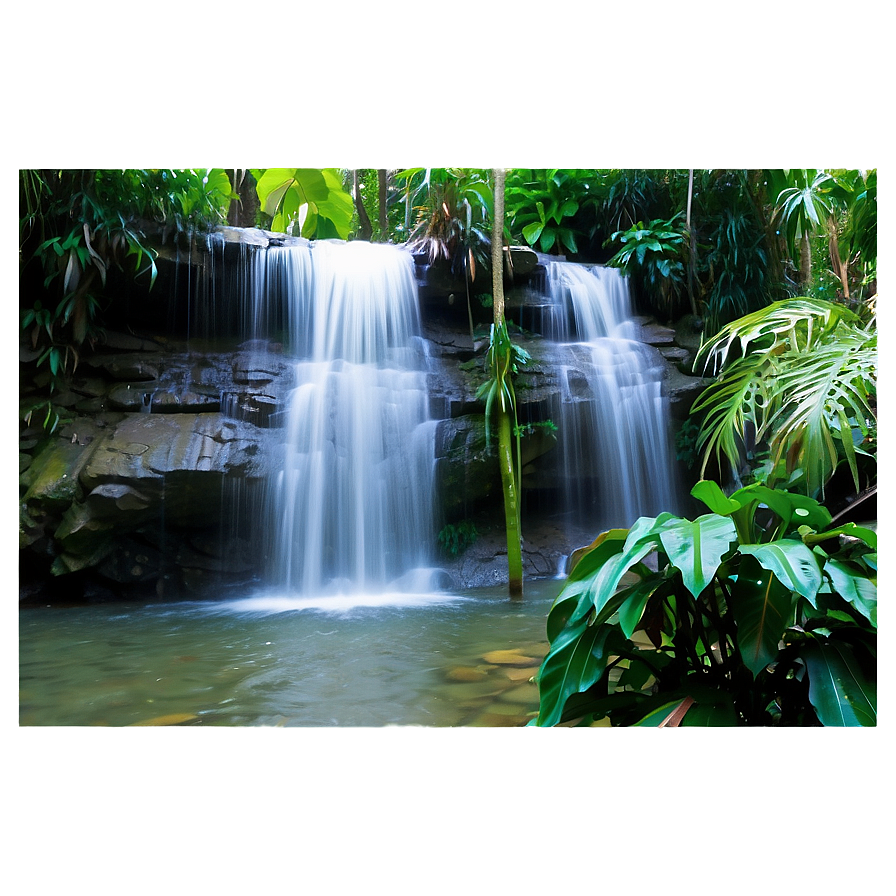 Waterfall In Exotic Location Png Vuq43 PNG image