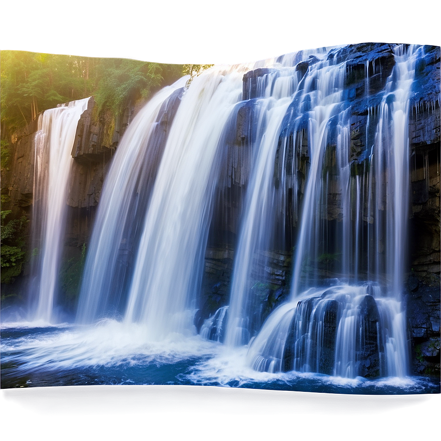 Waterfall In Golden Hour Light Png 05212024 PNG image