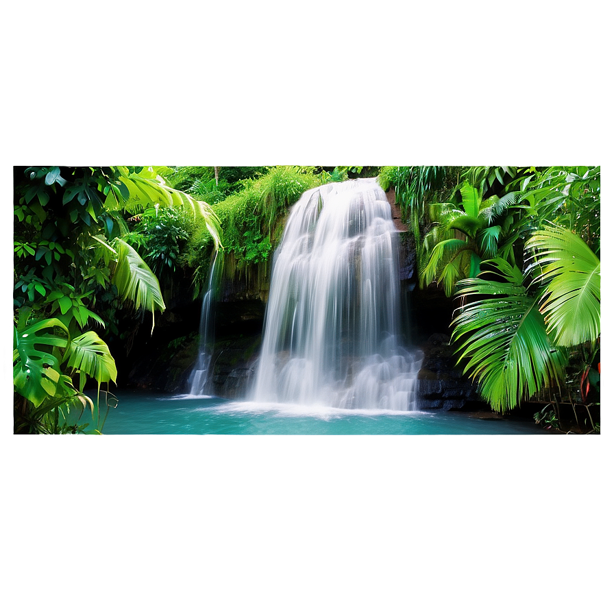 Waterfall In Lush Greenery Png 31 PNG image