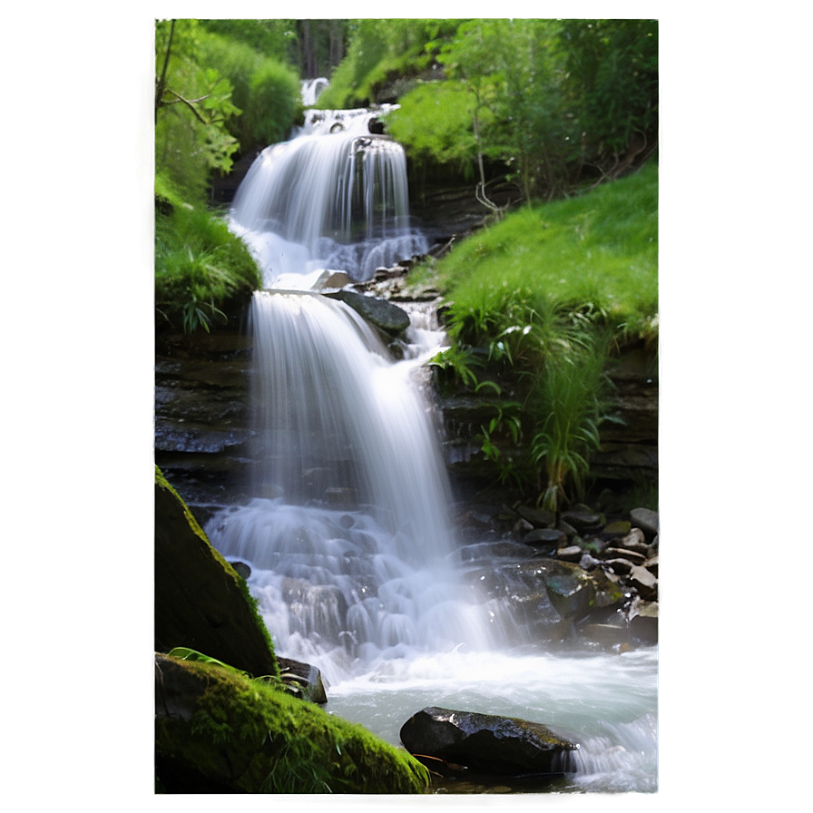 Waterfall In Rocky Mountains Png 23 PNG image