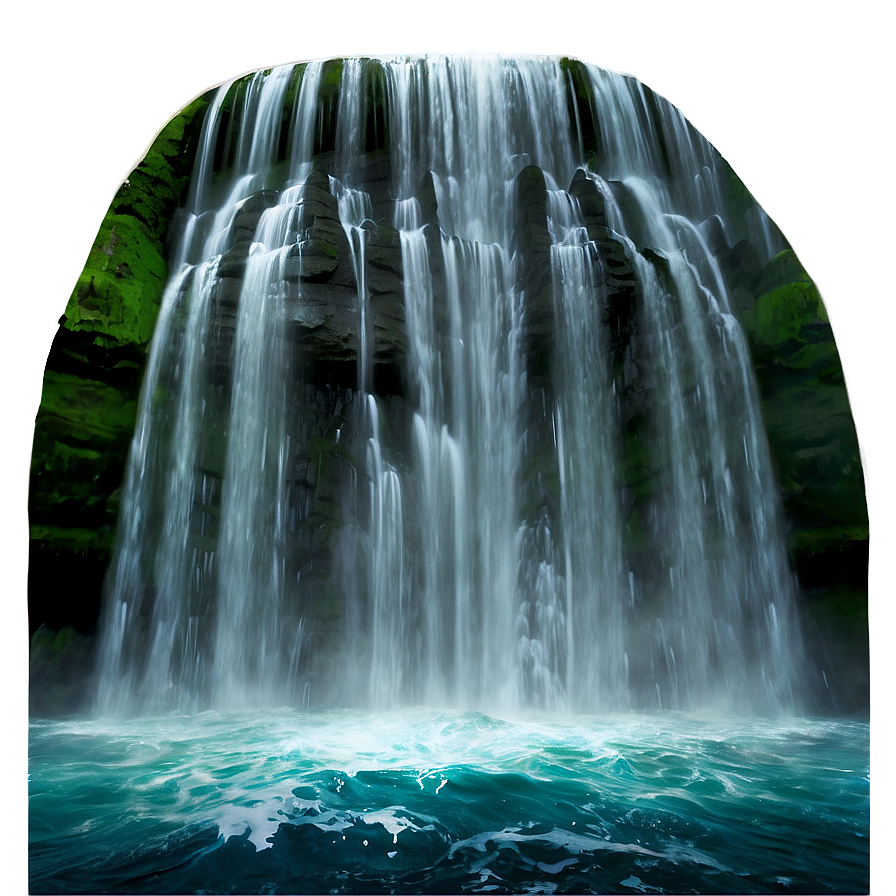 Waterfall Splashing Into Ocean Png 05212024 PNG image