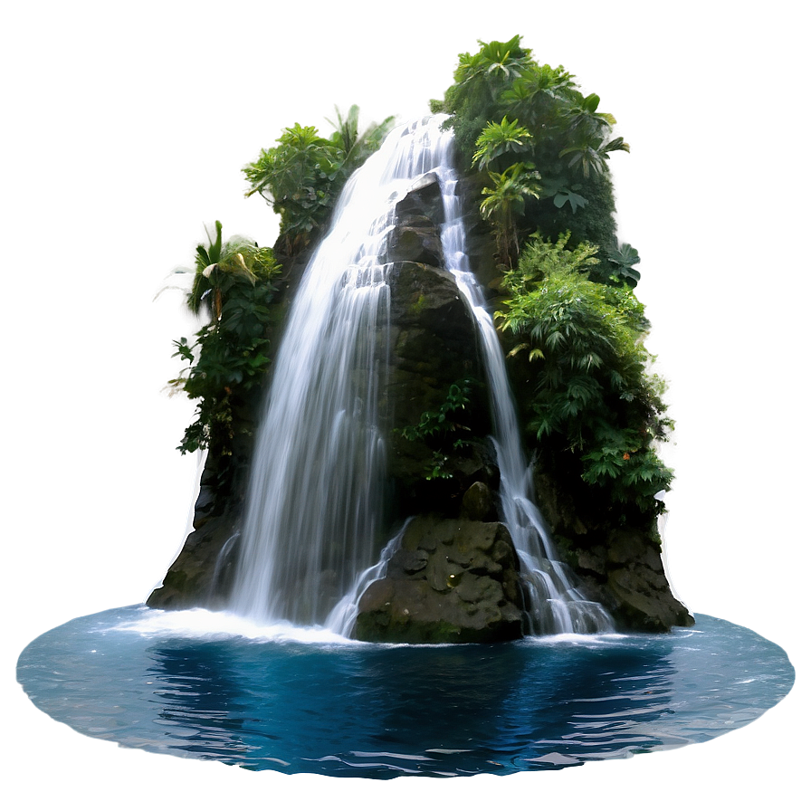 Waterfall Splashing Into Ocean Png 05212024 PNG image