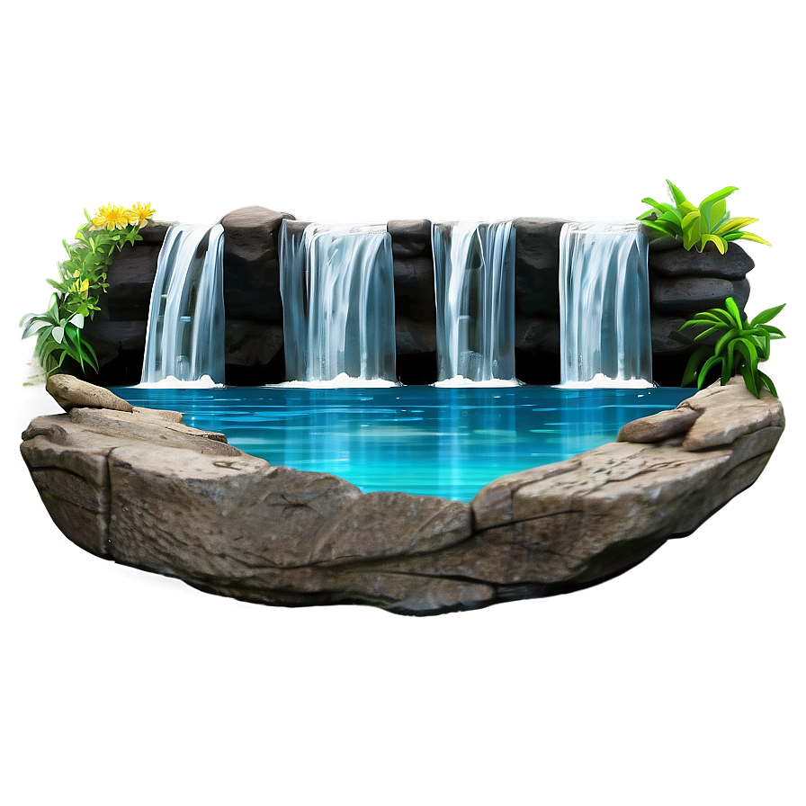 Waterfall With Crystal Clear Pool Png 05212024 PNG image