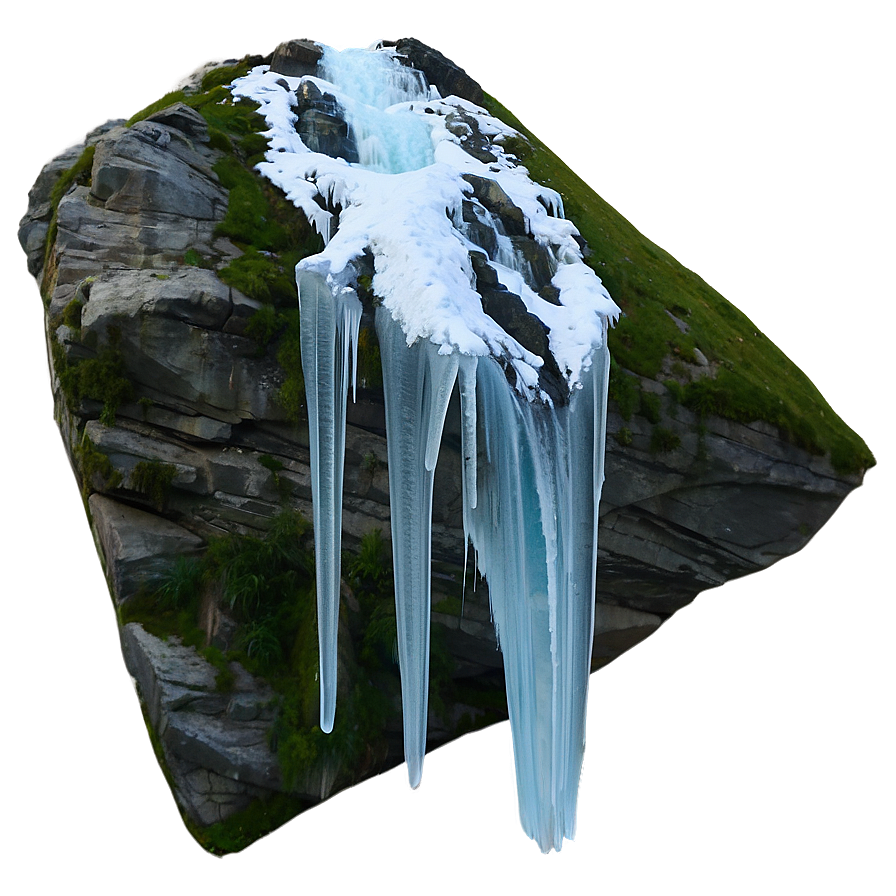 Waterfall With Icy Formations Png 05212024 PNG image