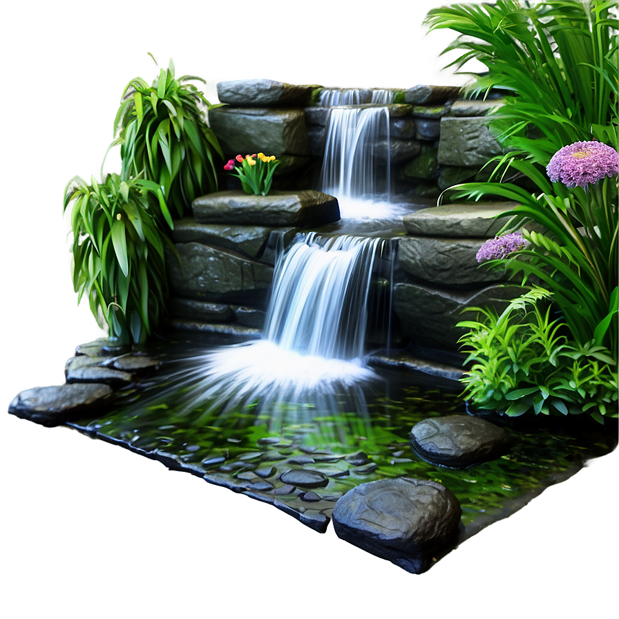 Waterfall With Stone Pathway Png 52 PNG image