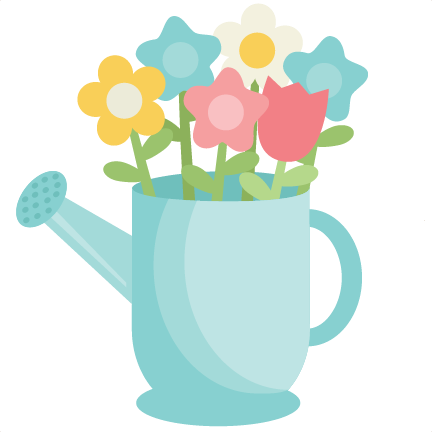 Watering Can Bouquet Graphic PNG image