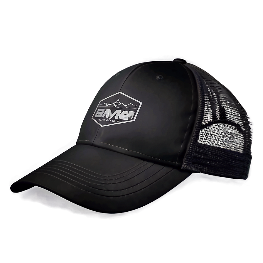 Waterproof Black Trucker Hat Png 06282024 PNG image