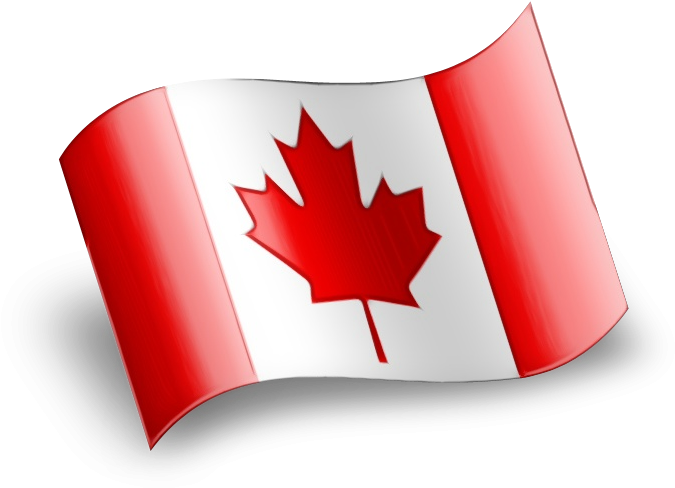 Waving Canadian Flag Icon PNG image
