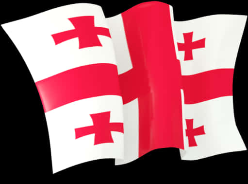 Waving Flagof Georgia PNG image