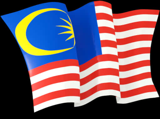 Waving Malaysian Flag PNG image