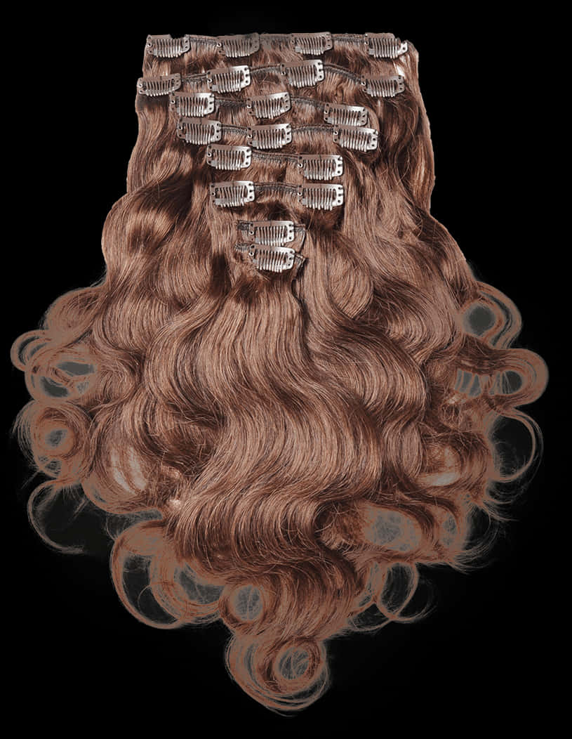 Wavy Hair Extensionson Black Background PNG image