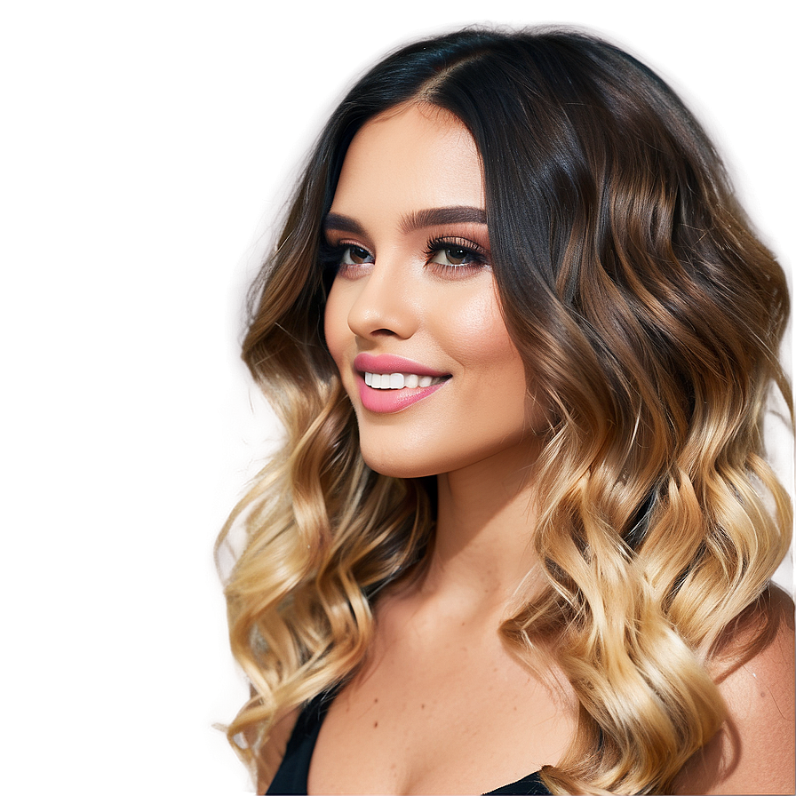 Wavy Hair Ombre Effect Png 06272024 PNG image