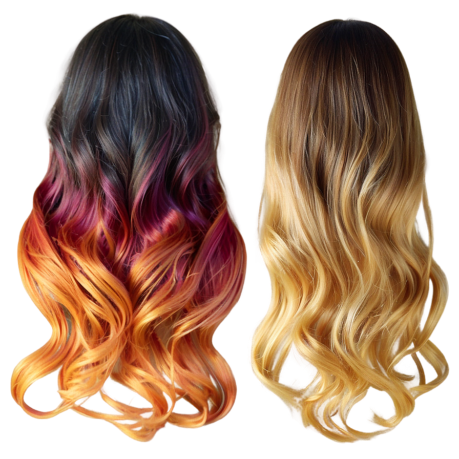 Wavy Hair Ombre Effect Png 44 PNG image