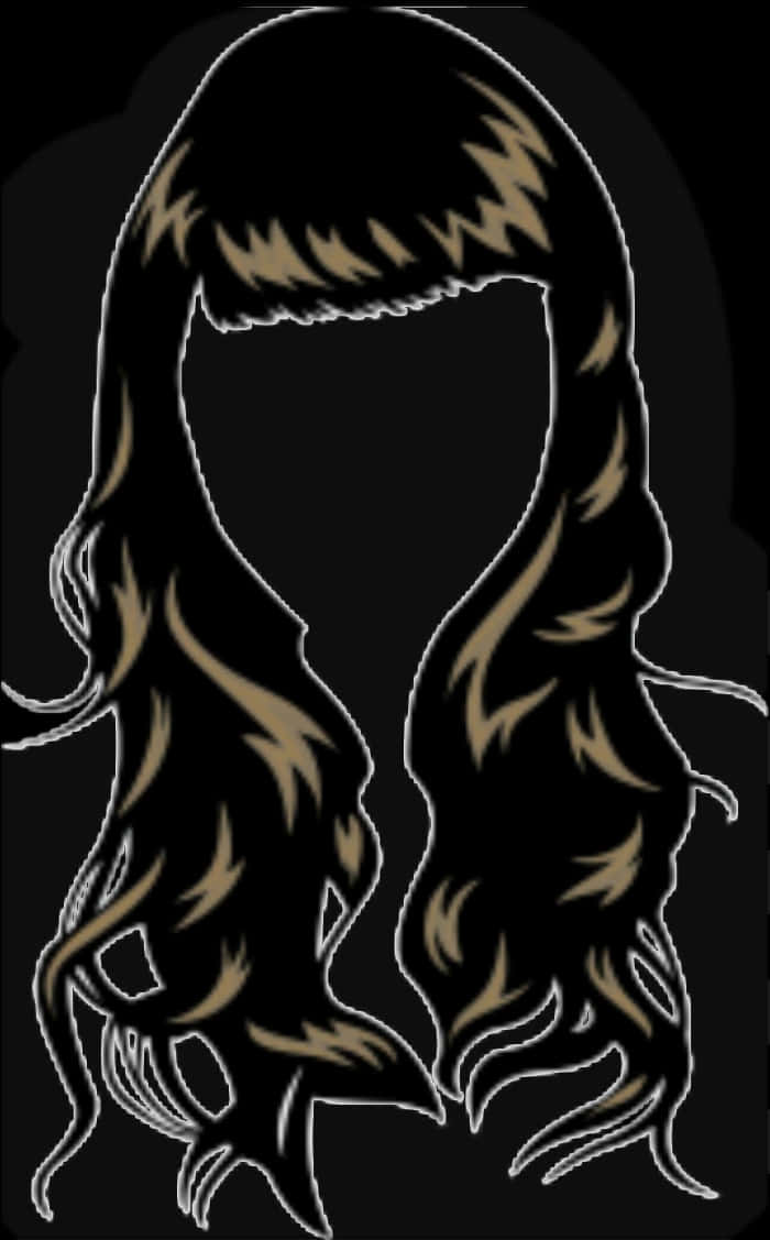 Wavy_ Hairstyle_ Illustration PNG image