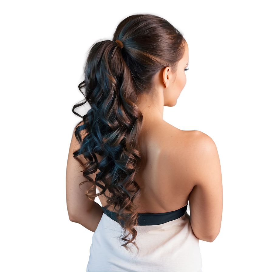 Wavy Ponytail Beauty Png 51 PNG image