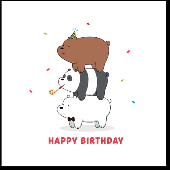 We Bare Bears Birthday Celebration PNG image