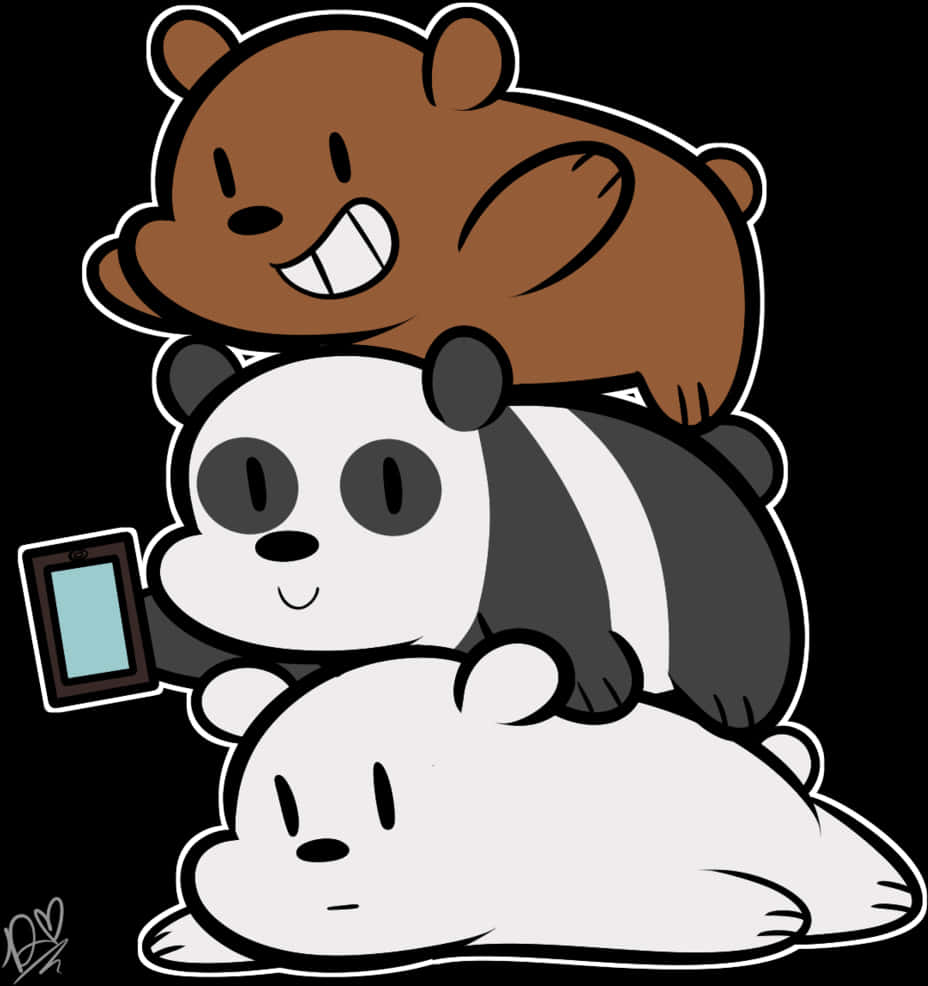 We Bare Bears Stacked Friends PNG image