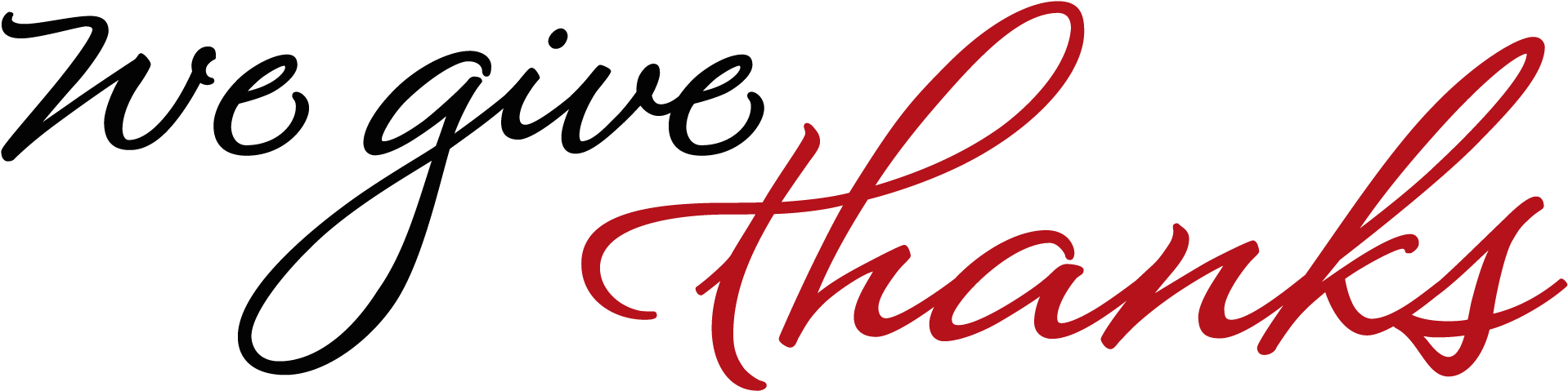 We Give Thanks Calligraphy PNG image