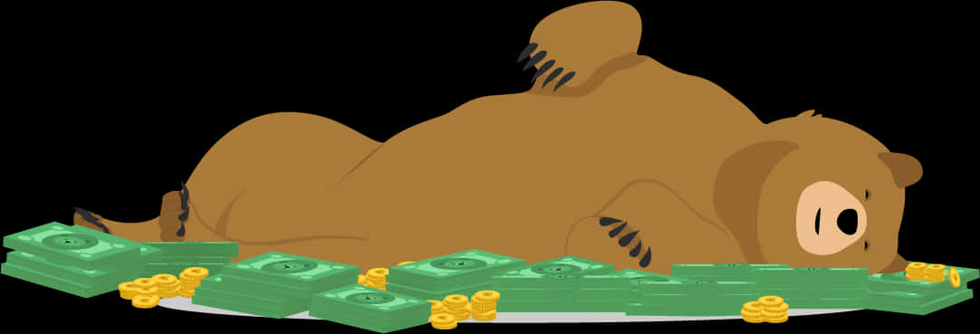 Wealthy Sleeping Bear Cartoon PNG image