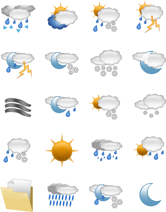 Weather Icons Collection PNG image
