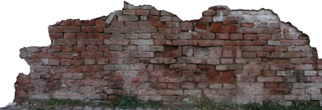 Weathered Brick Wall Remnants PNG image