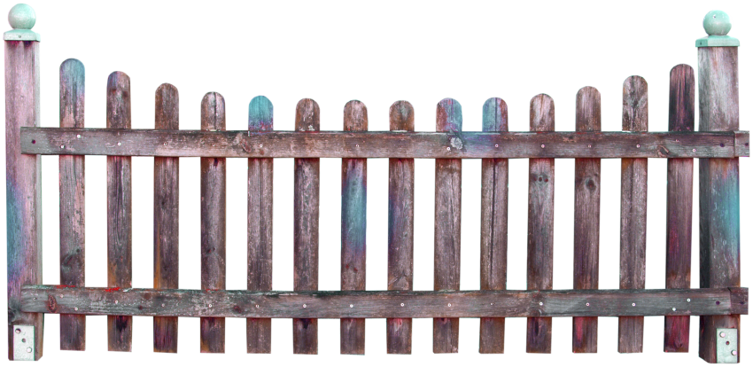 Weathered Wooden Fence Section PNG image
