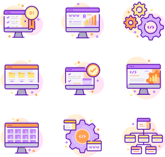 Web Development Icons Set PNG image