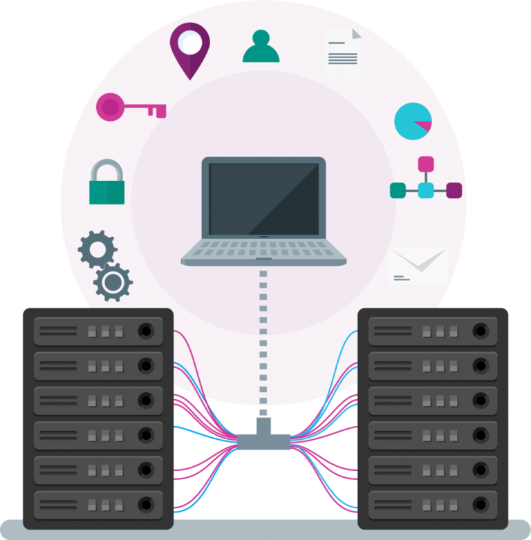Web Hosting Infrastructure Graphic PNG image