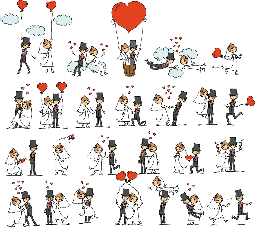 Wedding Cartoon Collection PNG image