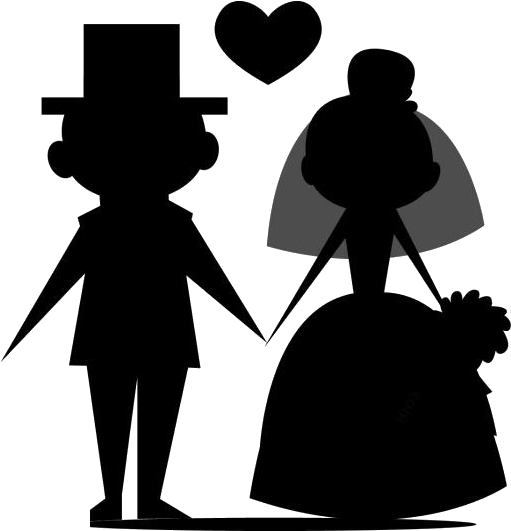 Wedding Couple Silhouette PNG image