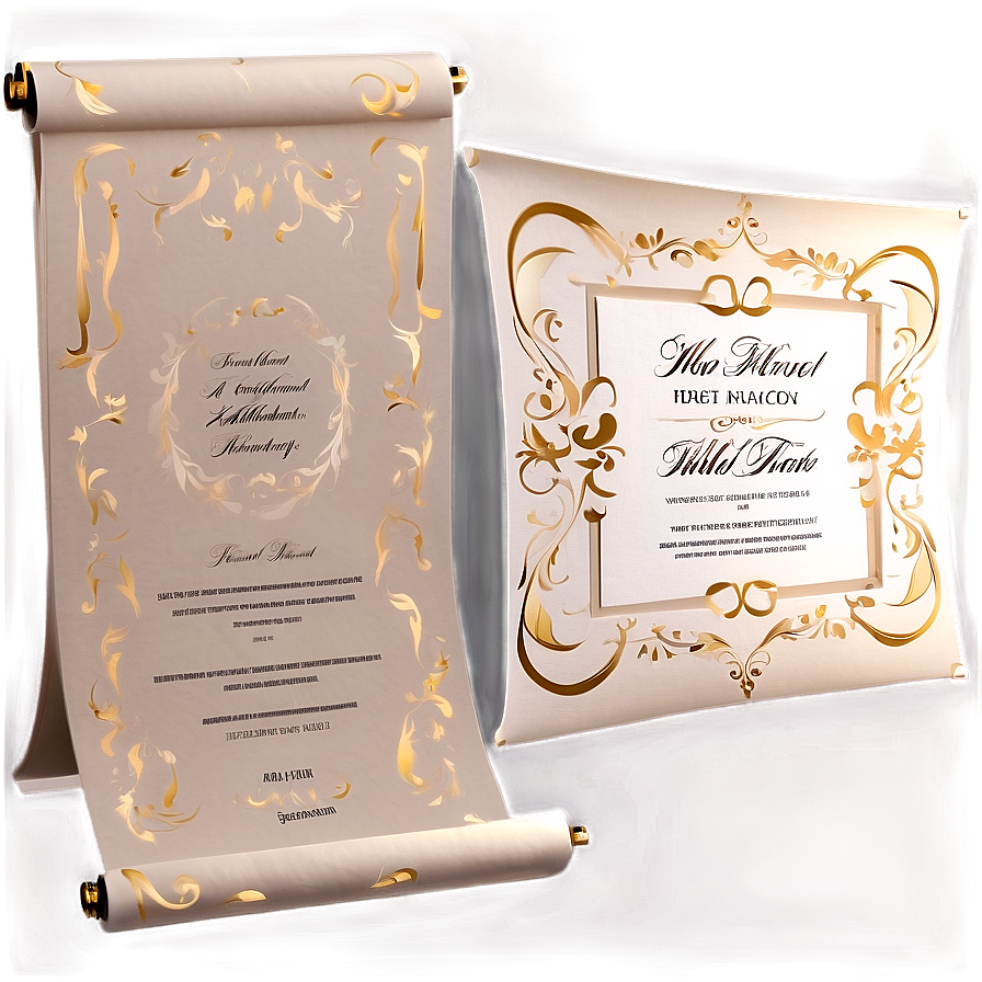 Wedding Invitation Scroll Png 06262024 PNG image