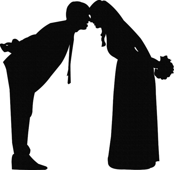 Wedding Kiss Silhouette Clipart PNG image
