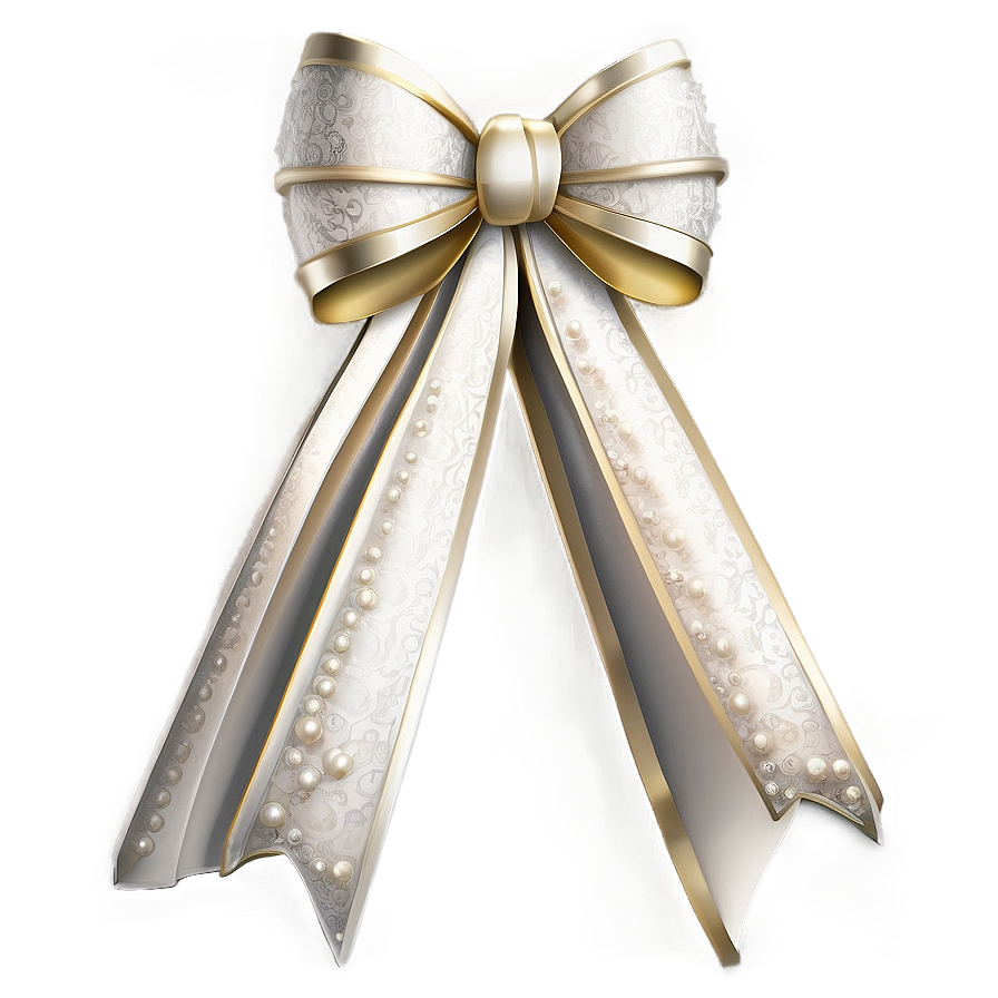 Wedding Pearl Gift Bow Png Vwu PNG image