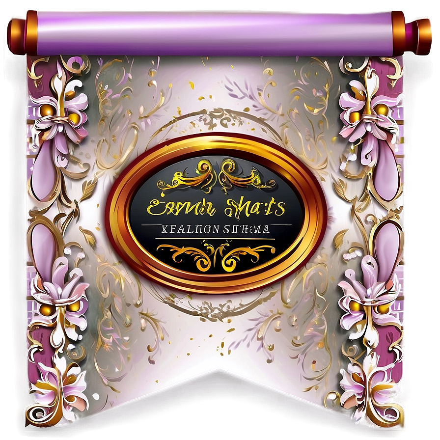 Wedding Scroll Banner Template Png Oer PNG image