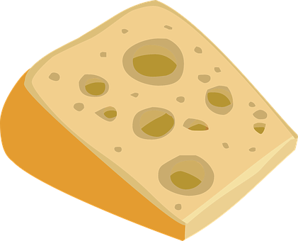 Wedgeof Swiss Cheese Illustration PNG image