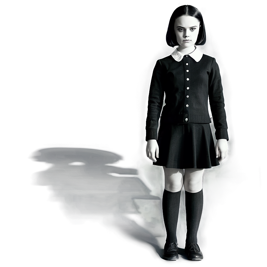 Wednesday Addams And Her Shadow Png Ofv PNG image