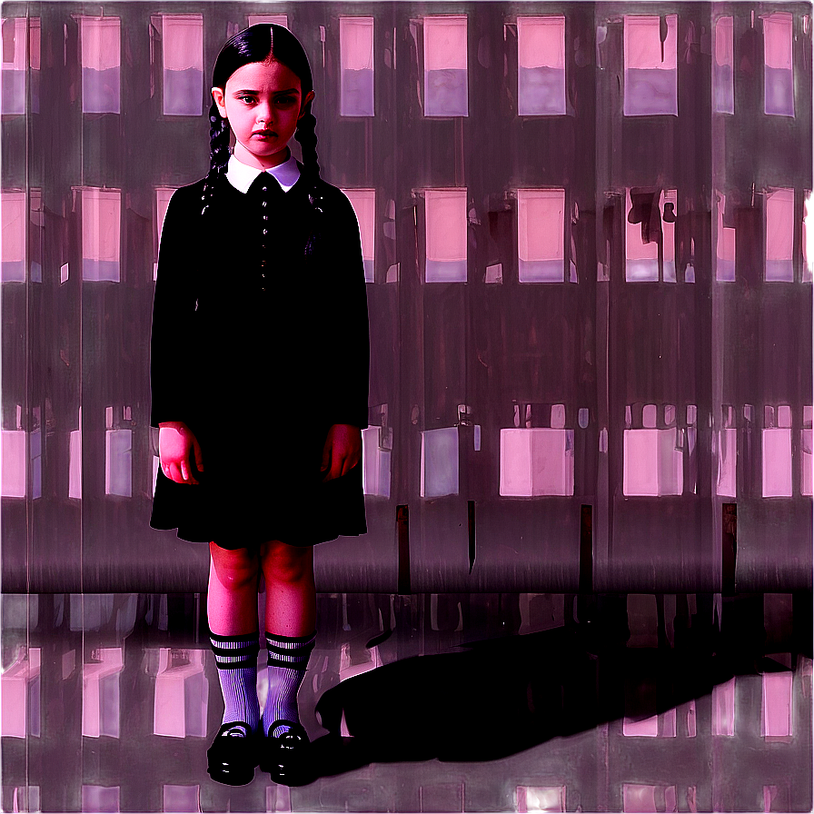 Wednesday Addams And Her Shadow Png Pmr PNG image