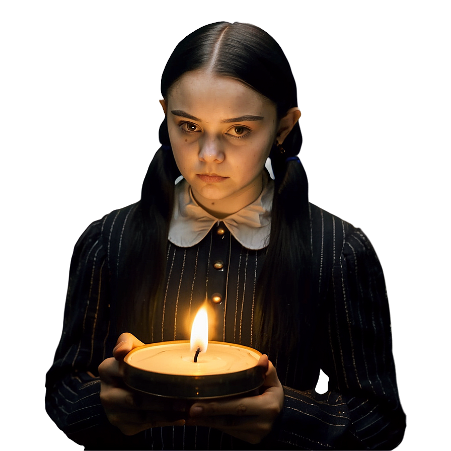 Wednesday Addams Candlelit Reading Png 65 PNG image