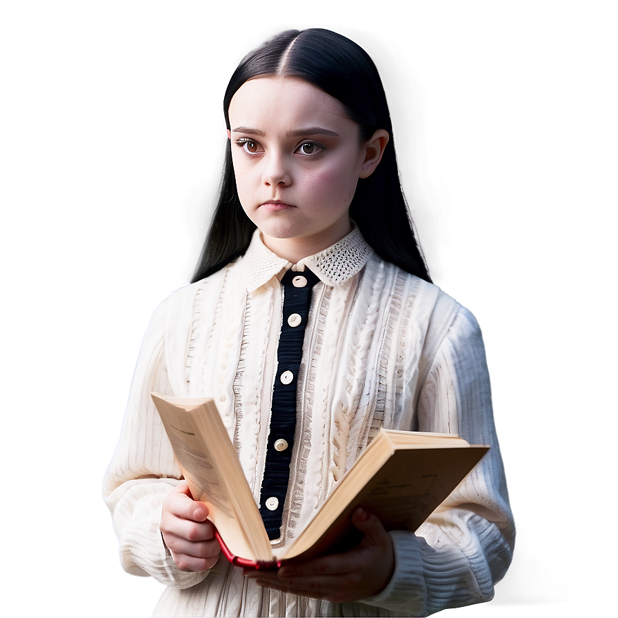 Wednesday Addams Candlelit Reading Png Fsi PNG image