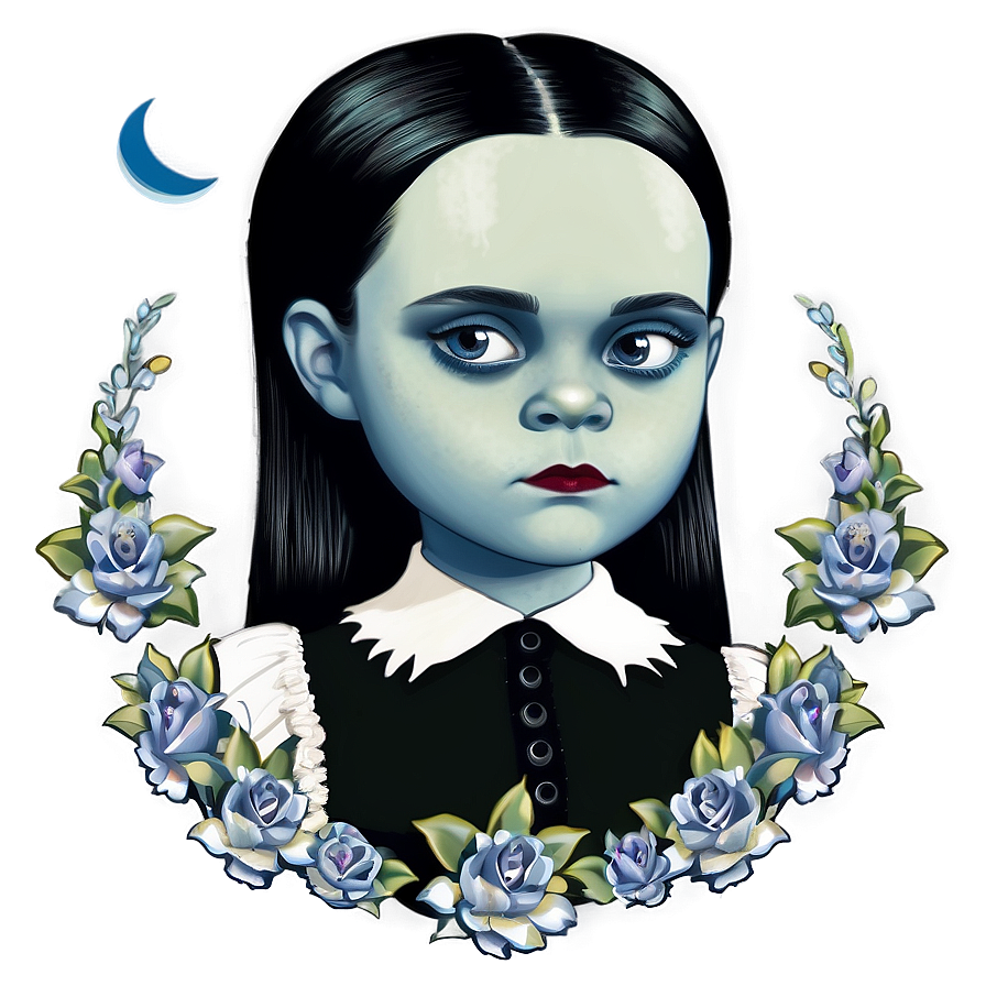 Wednesday Addams Moon Background Png Bdf PNG image