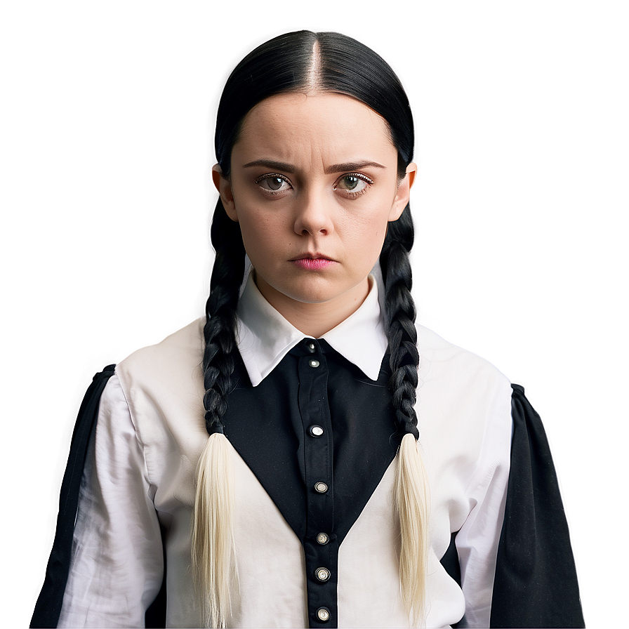 Wednesday Addams Pensive Look Png 05232024 PNG image